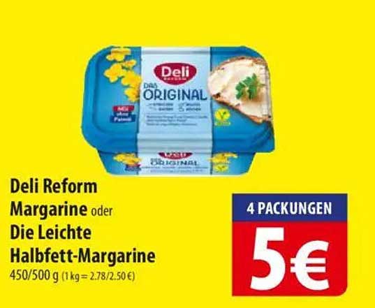 Deli Reform Margarine oder Die Leichte Halbfett-Margarine