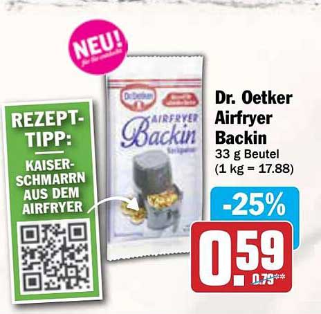 Dr. Oetker Airfryer Backin 33 g Beutel - 25% Rabatt
