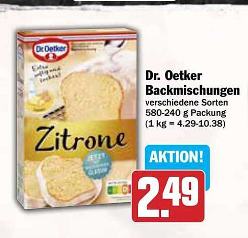 Dr. Oetker Backmischungen verschiedene Sorten 580-240 g Packung