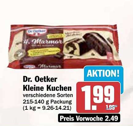 Dr. Oetker Kleine Kuchen verschiedene Sorten 215-140 g Packung