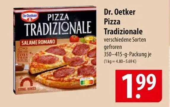 Dr. Oetker Pizza Tradi Zucker, verschiedene Sorten gefroren