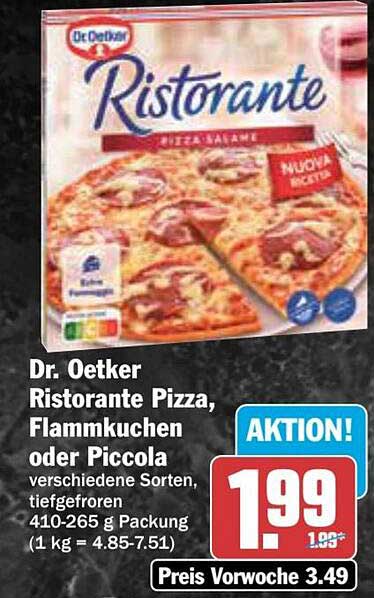 Dr. Oetker Ristorante Pizza, Flammkuchen oder Piccola