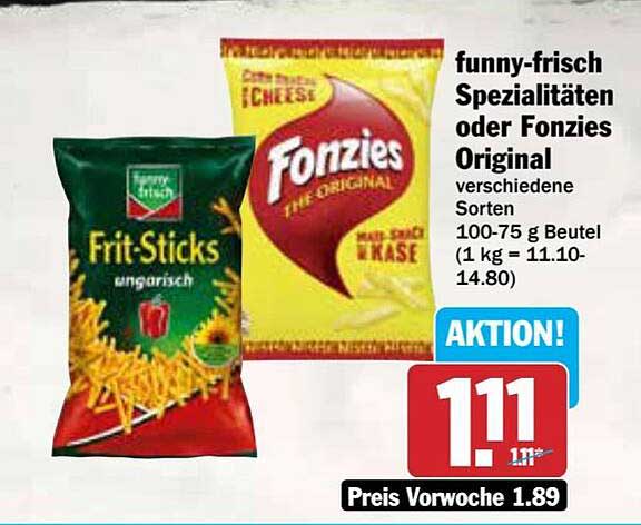 funny-frisch Spezialitäten oder Fonzie Original - verschiedene Sorten
