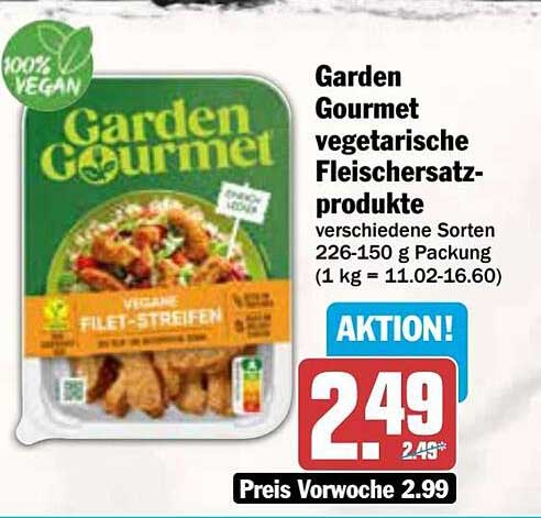 Garden Gourmet vegetarische Fleischersatzprodukte verschiedene Sorten 226-150 g Packung