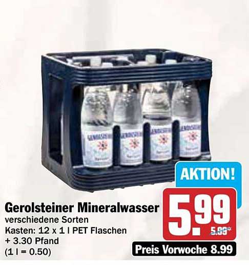 Gerolsteiner Mineralwasser verschiedene Sorten