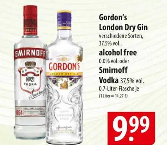 Gordon’s London Dry Gin und Smirnoff Vodka