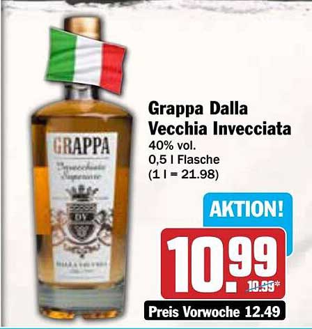 Grappa Dalla Vecchia Invecchiata 0,5 l Flasche