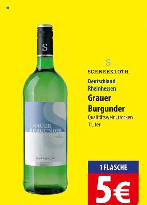 Grauer Burgunder Qualitätswein, trocken – 1 Liter