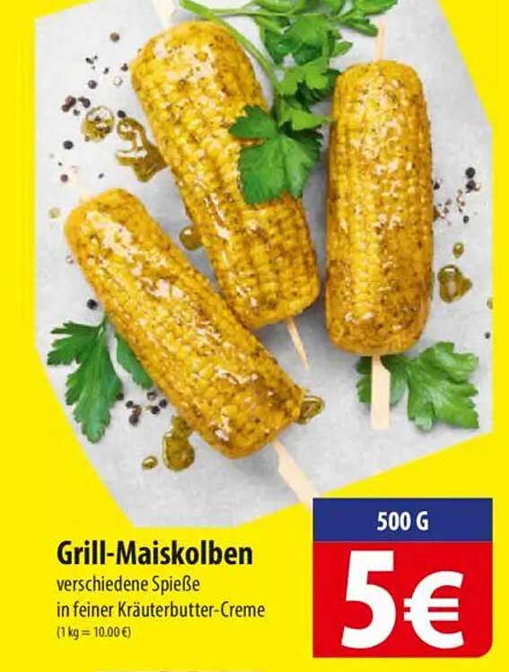 Grill-Maiskolben - verschiedene Spieße in feiner Kräuterbutter-Creme