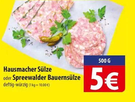 Hausmacher Sülze oder Spreewalder Bauernsülze 500g für 5€