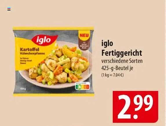 iglo Fertiggericht verschiedene Sorten 425-g-Beutel