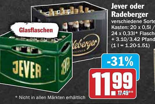 Jever oder Radeberger Kasten – Verschiedene Sorten