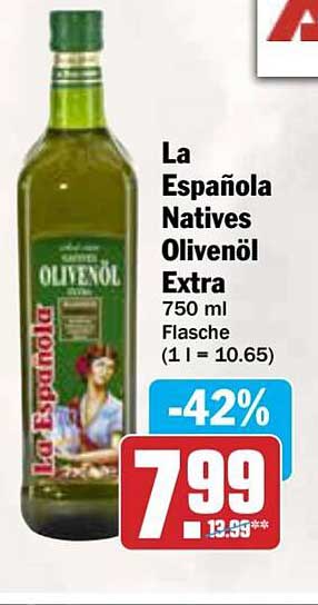 La Española Natives Olivenöl Extra 750 ml Flasche