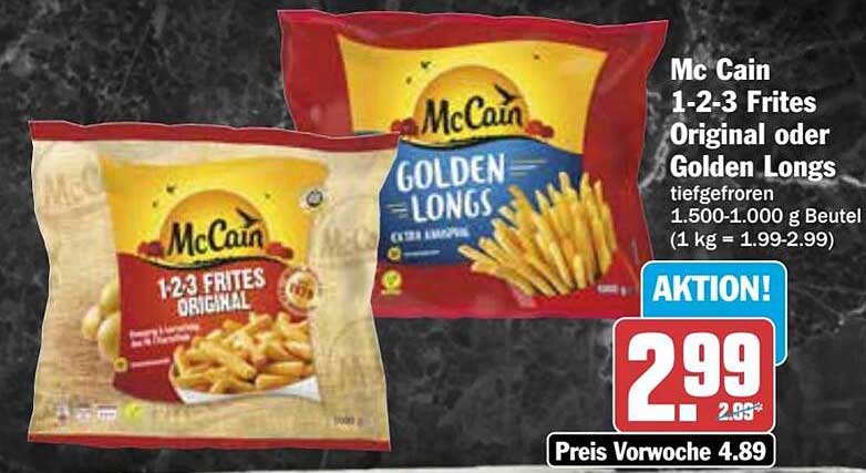 Mc Cain 1-2-3 Frites Original oder Golden Longs