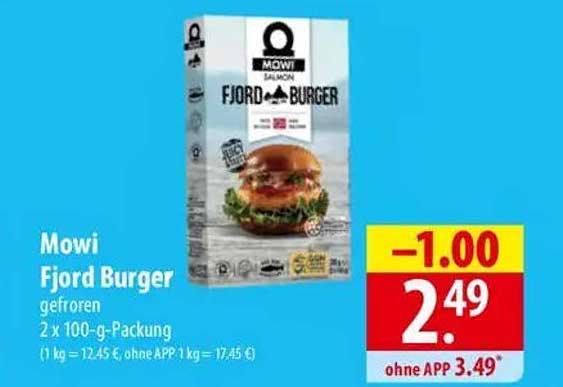 Mowi Fjord Burger gefroren 2 x 100-g-Packung
