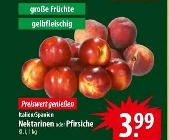 Nektarinen oder Pfirsiche, 1 kg