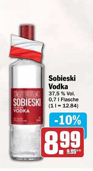 Sobieski Vodka 0,7 l Flasche - 10% Rabatt