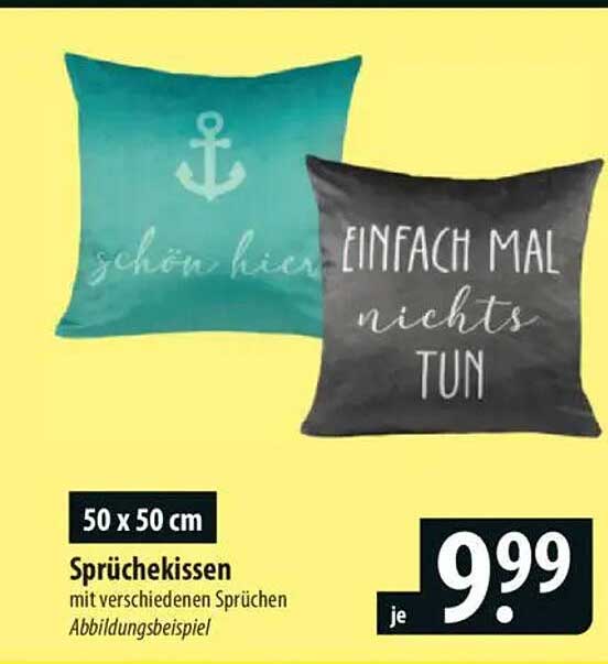 Sprüchekissen 50 x 50 cm mit verschiedenen Sprüchen
