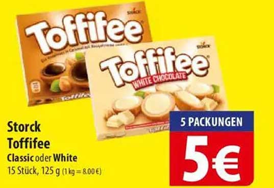 Storck Toffifee Classic oder White - 5 Packungen für nur 5€