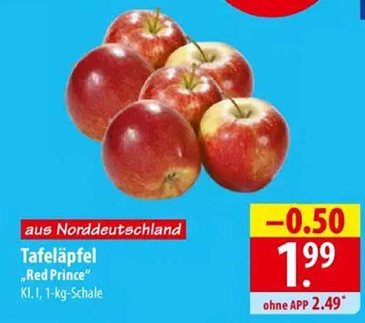Tafeläpfel „Red Prince“ 1-kg-Schale