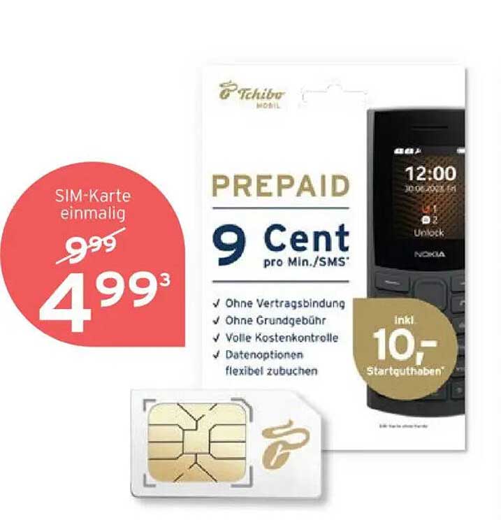 Tchibo Prepaid SIM-Karte für nur 4,99 €