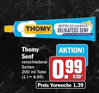 Thomy Senf verschiedene Sorten 200 ml Tube