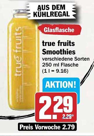 true fruits Smoothies 250 ml Flasche - Aktion!
