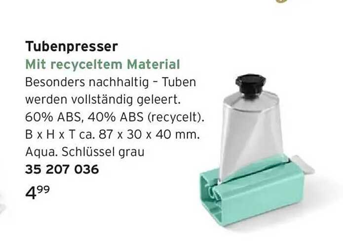 Tubendrücker mit recycltem Material