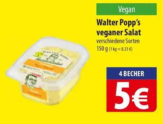 Walter Popp's veganer Salat 150 g - Verschiedene Sorten