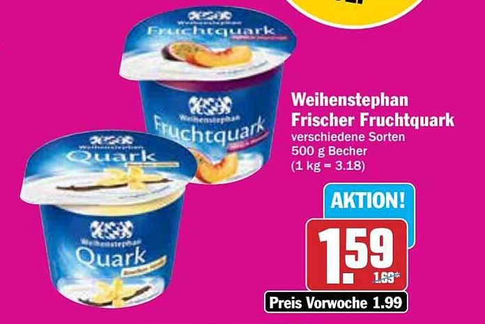 Weihenstephan Frischer Fruchtquark verschiedene Sorten 500 g Becher