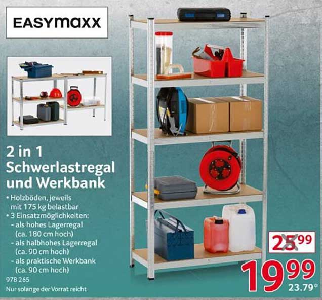 2 in 1 Schwerlastregal und Werkbank