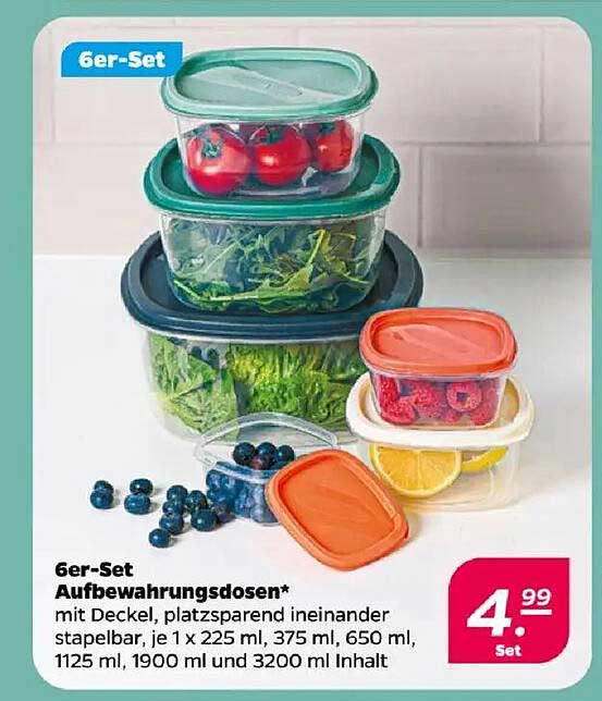 6er-Set Aufbewahrungsdosen