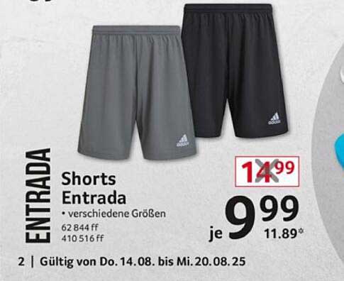 adidas Shorts Entrada in verschiedenen Größen