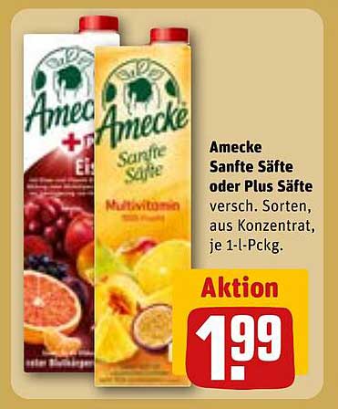 Amecke Sanfte Säfte oder Plus Säfte 1-Liter-Packung
