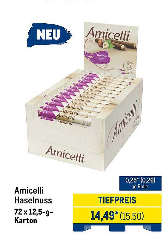 Amicelli Haselnuss 72 x 12,5-g-Karton