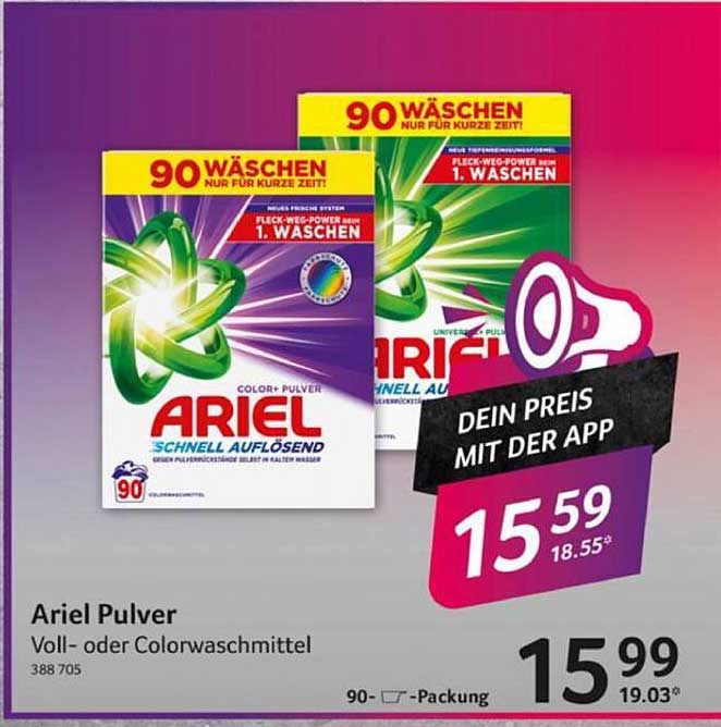 Ariel Pulver Voll- oder Colorwaschmittel