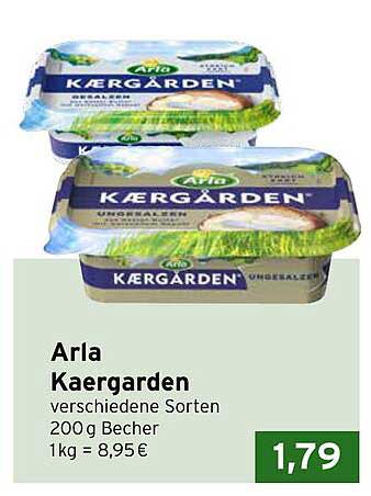 Arla Kaergarden verschiedene Sorten 200 g Becher