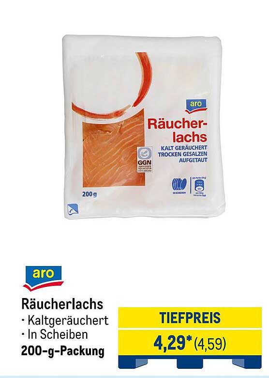 aro RäucherLachs 200 g - Kalt geräuchert und in Scheiben