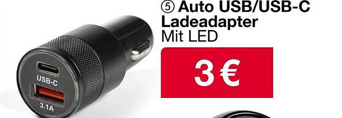 Auto USB/USB-C Ladeadapter mit LED
