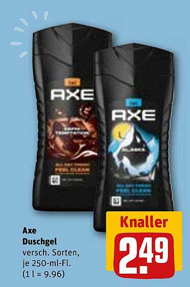 Axe Duschgel – verschiedene Sorten, je 250-ml-Fl.