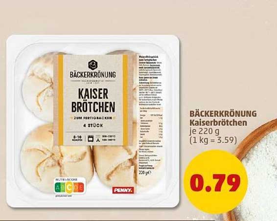 BÄCKERKRÖNUNG Kaiserbrötchen 4 Stück, 220 g