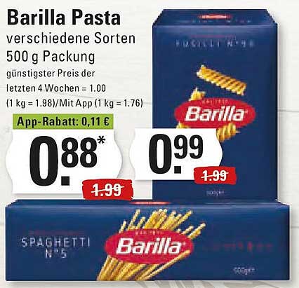 Barilla Pasta verschiedene Sorten 500 g Packung