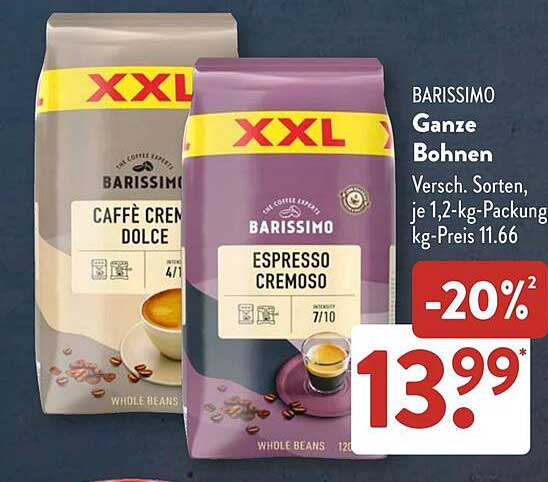 BARISSIMO Ganze Bohnen - Verschiedene Sorten 1,2 kg