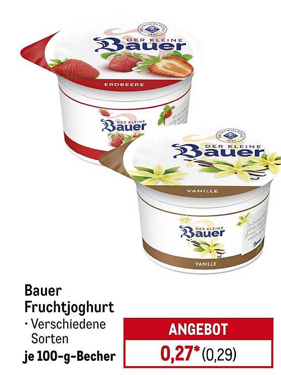 Bauer Fruchtjoghurt – Verschiedene Sorten
