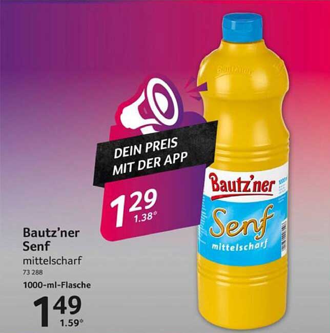 Bautz’ner Senf mittelscharf 1000 ml-Flasche