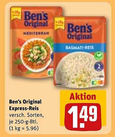Ben's Original Express-Reis - verschiedene Sorten, je 250-g-Btl.