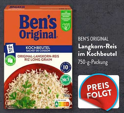 Ben's Original Langkorn-Reis im Kochbeutel 750-g-Packung
