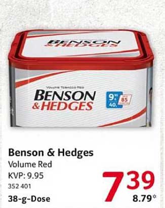 Benson & Hedges Volume Red 38g-Dose