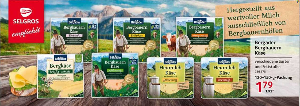 Bergader Bergbauern Käse – verschiedene Sorten und Fettstufen