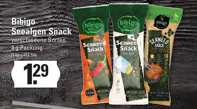 Bibigo Seealgen Snack verschiedene Sorten 4 g Packung